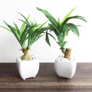 観葉植物 造花 ホワイトスクエアポット アーテ...の詳細画像1