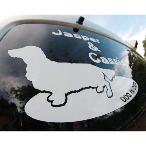 ３５犬種別シルエット　カラーやフォントも選べるオリジナル名入れステッカー　