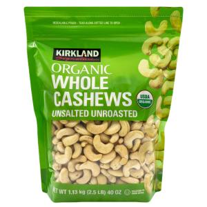 カークランド 無塩 カシューナッツ 1.13kg KIRKLAND 有機 無添加 無焙煎 オーガニック ホールナッツ コストコ 送料別