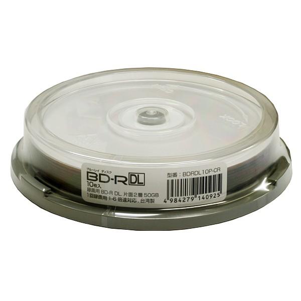 盤面リプリント HIDISC ブルーレイ BD-R DL 6倍速 BDRDL 10P-CR 10枚
