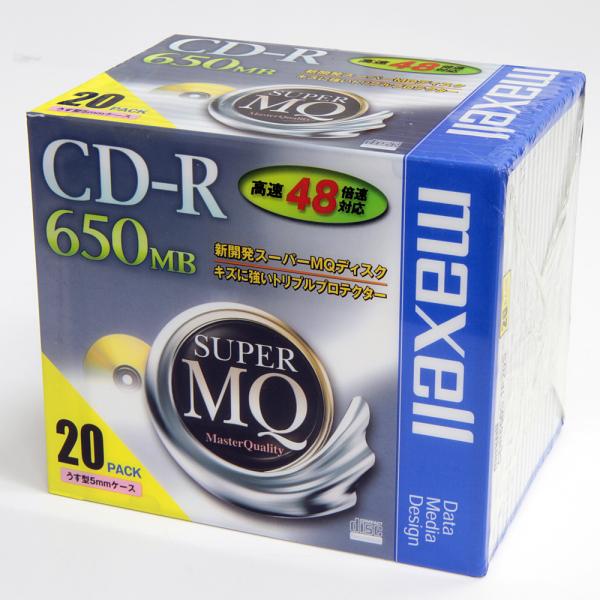 【デッドストック品】CD-R 650MB 20枚 マクセル maxell CDR650S.1P20S