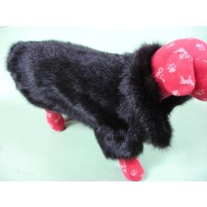 小型犬 毛皮 コート サファイヤミンク 裏地付き 2号サイズ