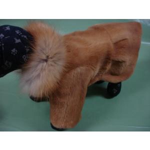 小型犬 毛皮 コート サファイヤミンク 裏地付き 2号サイズ
