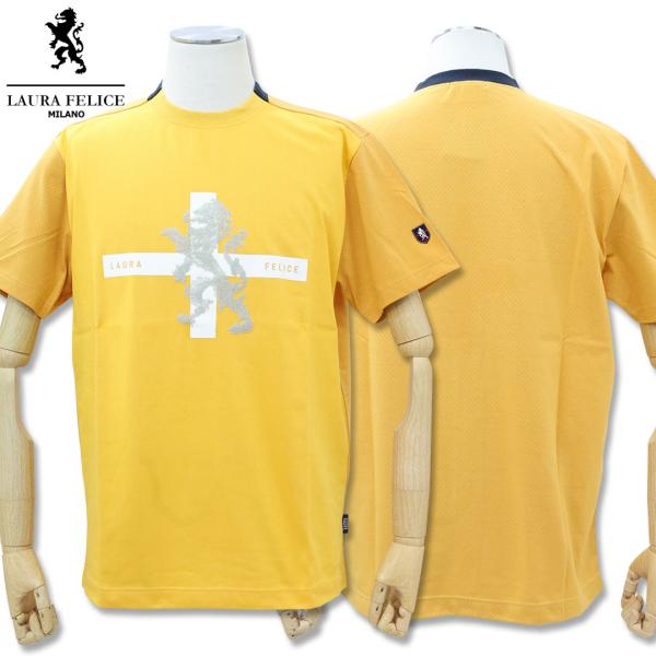 ラウラフェリーチェ Laura Felice フロント ロゴ 背面ラッシュ加工 半袖 Tシャツ 50...