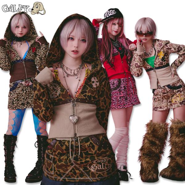 キャンディー ガルフィー CANDY GALFY 柄姐 フーディー ＆ 柄姐 スカート セットアップ...