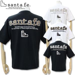 ＼GW新作10％OFF／サンタフェ SANTAFE アニマル バックアップリケ 半袖 TEE 48 50 52サイズ 269-85402 Tシャツ 豹柄 蛇柄 メンズ 26SS｜わんわん洋品店