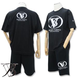 バーニヴァーノ ロゴ入り 半袖Tシャツ ショートパンツ セットアップ 春夏 LLサイズ 黒 09 BARNI VARNO BSS-MTH4729-09-LL ブラック 上下セット 新作｜wanwan