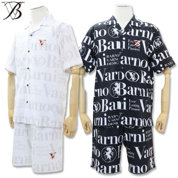 ＼新作10％OFF／バーニヴァーノ BARNI VARNO ロゴ柄 プリント オープン シャツ ＆ ...