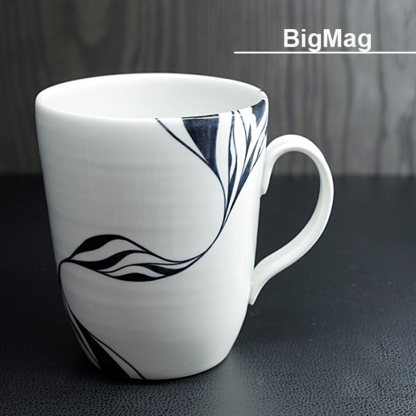 砥部焼 ビッグマグ 大きなマグカップ 白黒 おしゃれ 和将窯 伝統工芸 愛媛 ギフト 123