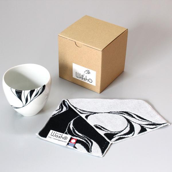 砥部焼 今治タオル 愛媛 引出物ギフト エチュードカップ+ガーゼタオルセット 和将窯 日本製 c-4