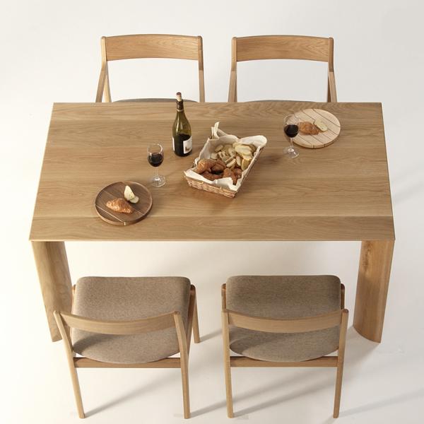 ダイニングテーブル 食堂テーブル ホワイトオーク材 和モダン 北欧 木製 天然木 無垢材 シャープ ...