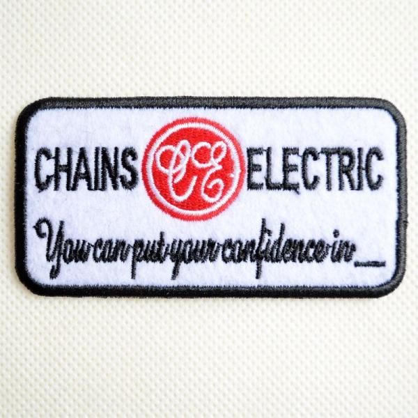 ワッペン アイロン おしゃれ 刺繍 USAアドバタイジングワッペン CHAINS ELECTRIC ...