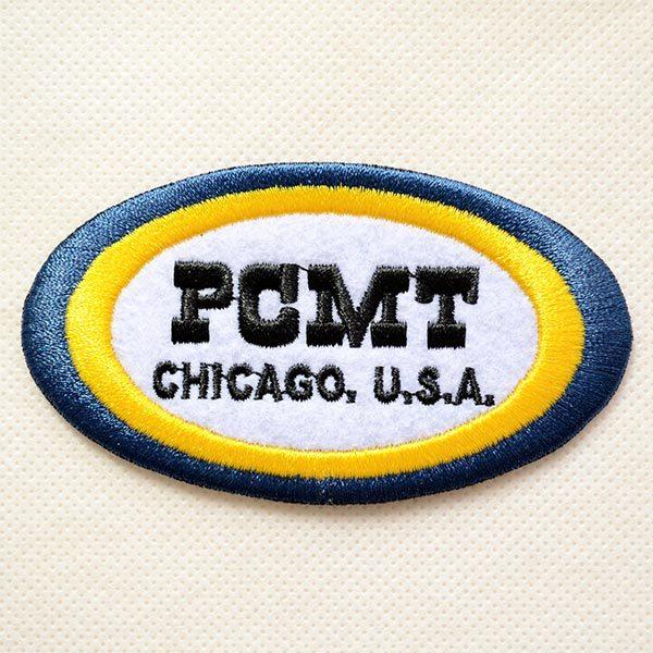 ワッペン アイロン おしゃれ 刺繍 USAアドバタイジングワッペン PCMT(ホワイト&amp;ブルー) 名...