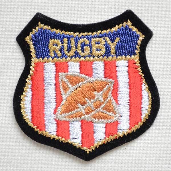 ワッペン アイロン おしゃれ 刺繍 ミニエンブレムワッペン RUGBY ラグビー ハンドメイド アッ...