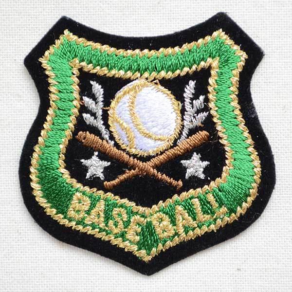 ワッペン アイロン おしゃれ 刺繍 ミニエンブレムワッペン BASE BALL ベースボール ハンド...