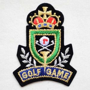 ワッペン アイロン おしゃれ 刺繍 エンブレムワッペン GOLF GAME ゴルフゲーム 名前 作り方 912-91038