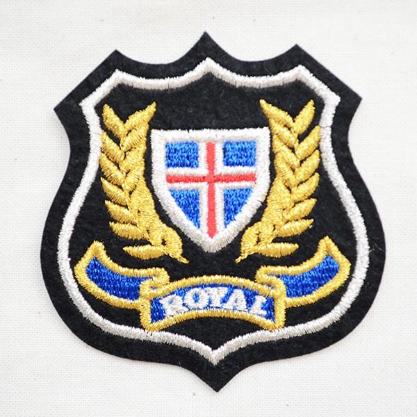 ワッペン アイロン おしゃれ 刺繍 エンブレムワッペン ROYAL ロイヤル 名前 作り方 914-...