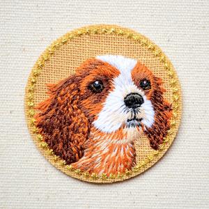 ワッペン アイロン おしゃれ 刺繍 ワッペン リンリンエミリー キャバリア 名前 作り方 BB350-BB71