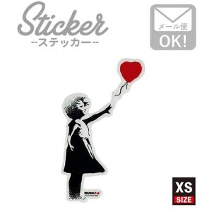 ステッカー 車 かっこいい ブランド おしゃれ スマホ バンクシー Balloon Girl 010 XS クリア