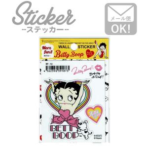 ステッカー 車 かっこいい ベティブープ Betty Boopかわいい バイク カスタム スマホ シール (ネオンハートw/パジー) BT-12｜wappenstore