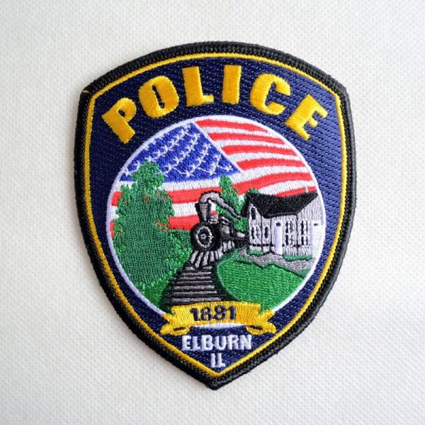 ワッペン アイロン おしゃれ 刺繍 ワッペン ポリス Elburn IL Police 名前 作り方...