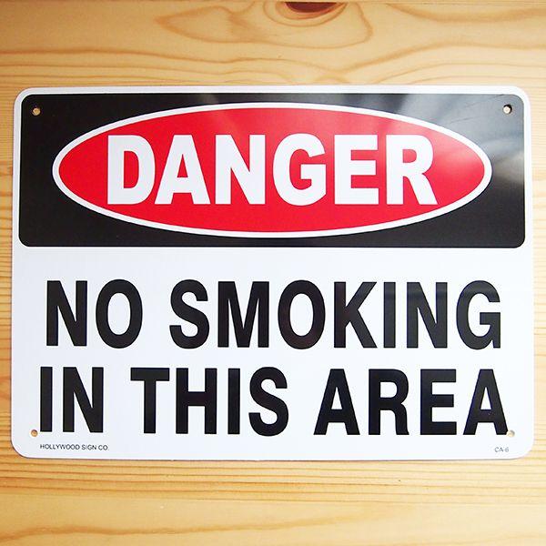 看板/プラサインボード 危険ここは禁煙 Danger No Smoking CA-06 *メール便不...