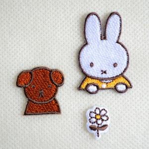 ミッフィー ワッペン アイロン おしゃれ 刺繍 ワッペン アイロン おしゃれ 刺繍  &amp; スナッフィー &amp; 花 ディックブルーナ 3枚組 グッズD02Y2866