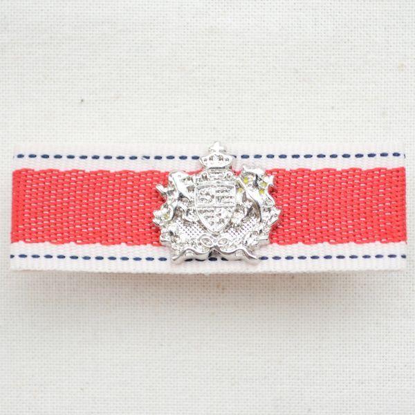 ワッペン アイロン おしゃれ 刺繍 エンブレムブローチ ステッチリボン(レッド) ハンドメイド アッ...