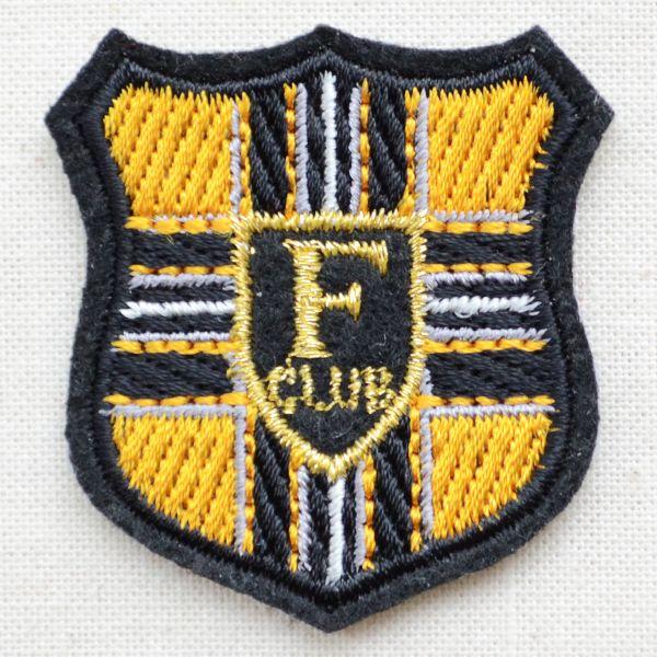 ワッペン アイロン おしゃれ 刺繍 ミニエンブレムワッペン Fクラブ(イエロー) ハンドメイド アッ...