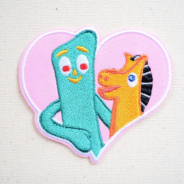 ワッペン アイロン おしゃれ 刺繍 ワッペン ガンビー/GUMBY(ハート) 名前 作り方 GBW-...