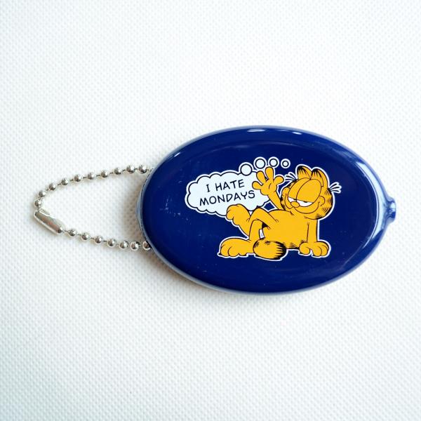 ワッペン アイロン おしゃれ 刺繍 コインケース ガーフィールド GARFIELD ネイビー ラバー...