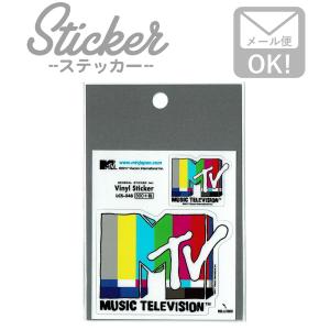 ステッカー シール カワイイ 車  MTV ロゴ LCS348 MUSIC  カラーバー カスタマイズ オリジナル｜wappenstore