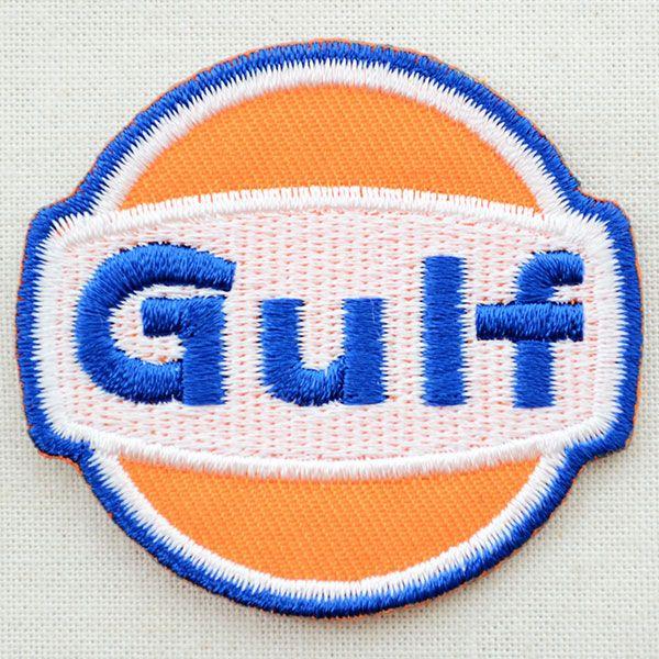 ワッペン アイロン おしゃれ 刺繍 ロゴワッペン ガルフオイル Gulf Oil ハンドメイド アッ...