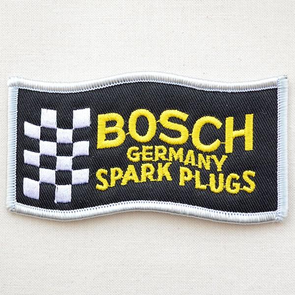 ワッペン アイロン おしゃれ 刺繍 ロゴワッペン ボッシュ Bosch スパークプラグス(シルバー)