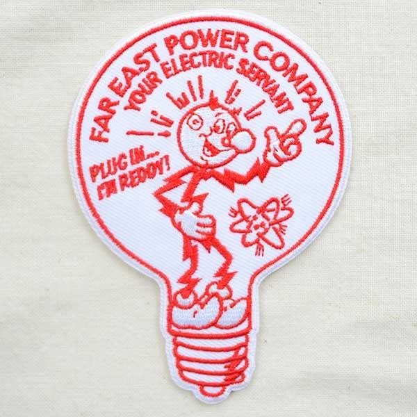 ワッペン アイロン おしゃれ 刺繍 ワッペン  F.E.P.C POWER バルブ ハンドメイド ア...