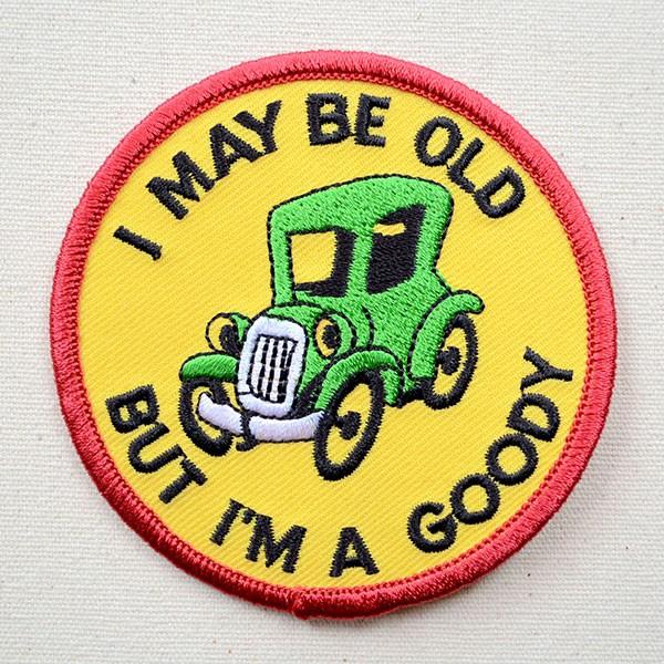 ワッペン アイロン おしゃれ 刺繍 アメリカンワッペン I MAY BE OLD 名前 作り方 M-...