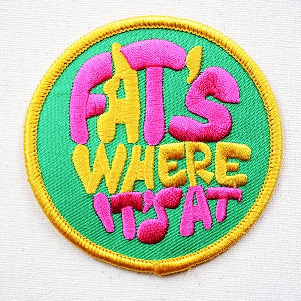 ワッペン アイロン おしゃれ 刺繍 アメリカンワッペン FAT'S WHERE IT'S AT 名前...