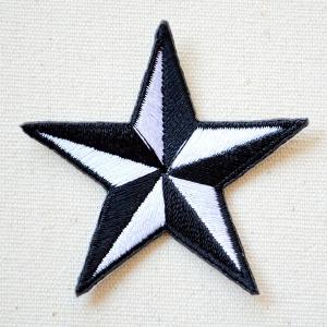 ワッペン 星/スター Star(ホワイト&ブラック) Sサイズ 名前 作り方 MTW-302｜wappenstore