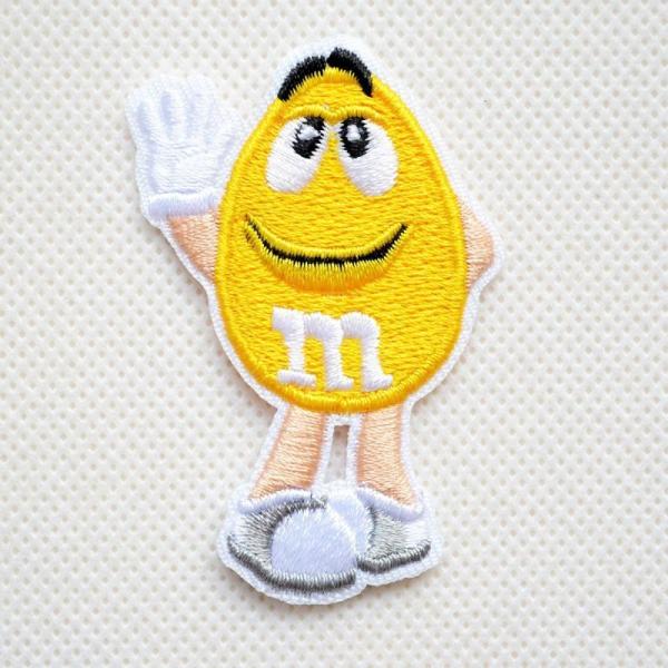 ワッペン アイロン おしゃれ 刺繍 ワッペン M&amp;M&apos;s エムアンドエムズ チョコレート(イエロー)...