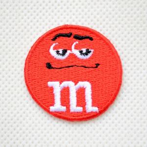 ワッペン アイロン おしゃれ 刺繍 ワッペン M&amp;M's エムアンドエムズ チョコレート(レッド) (S) ラウンド 名前 作り方 MW144