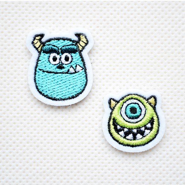 ワッペン アイロン おしゃれ 刺繍 ワッペン モンスターズインク サリー&amp;マイク 名前 作り方 MY...