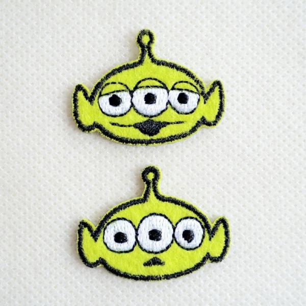 トイストーリー ワッペン アイロン おしゃれ 刺繍 ワッペン ピクサー  エイリアン 2枚組 名前 ...