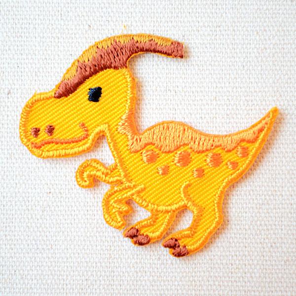 ワッペン アイロン おしゃれ 刺繍 ワッペン へなちょこZOO(恐竜/パラサウロロフス) 名前 作り...