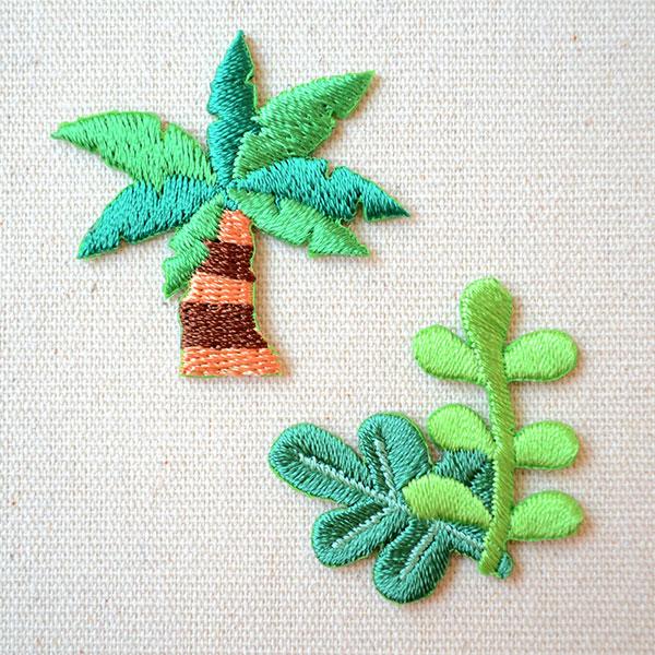 ワッペン アイロン おしゃれ 刺繍 ワッペン へなちょこZOO(恐竜/木&amp;植物) 名前 作り方 OR...