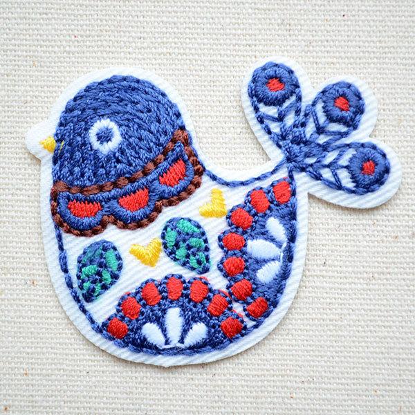 ワッペン アイロン おしゃれ 刺繍 ワッペン リンリンエミリー (鳥) 名前 作り方 ORG350-...