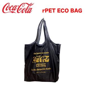 Coca-Cola コカコーラ エコバッグ Mサイズ Drink／ブラック PJ-ECO02 おしゃれ 買い物バッグ トートバッグ 収納ポケット アメリカ rPET ECO BAG｜wappenstore