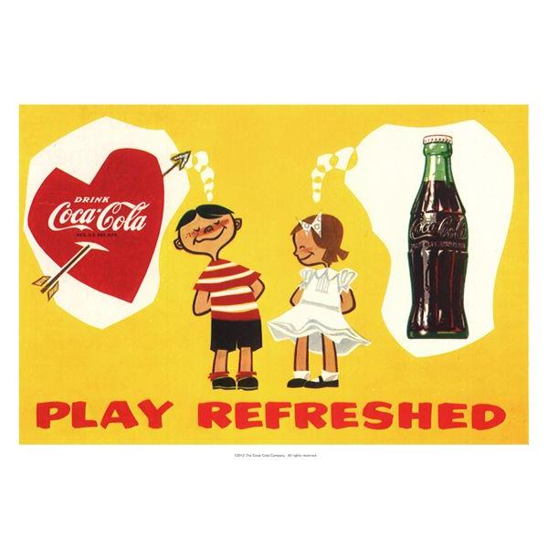 ワッペン アイロン おしゃれ 刺繍 コカコーラ Coca-Cola ポスター(ボーイ&amp;ガール/51x...