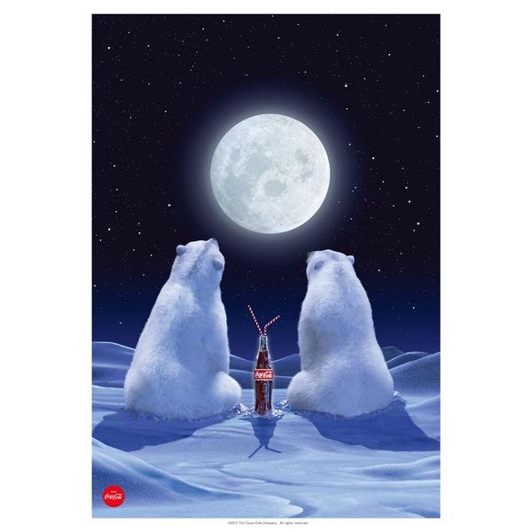 ワッペン アイロン おしゃれ 刺繍 コカコーラ Coca-Cola ポスター(ポーラーベア/72x5...