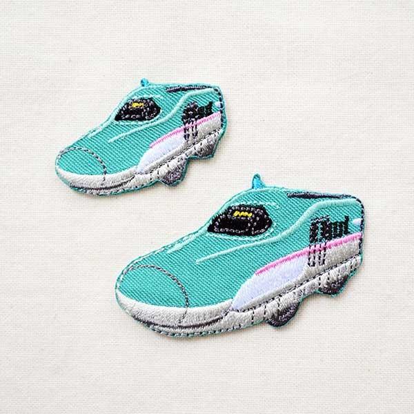 ワッペン アイロン おしゃれ 刺繍 鉄道/電車 トレインワッペン E5系はやぶさ(2枚組) PR45...