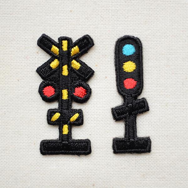 鉄道/電車 トレインミニワッペン 踏切&amp;信号 PTR480-PTR481